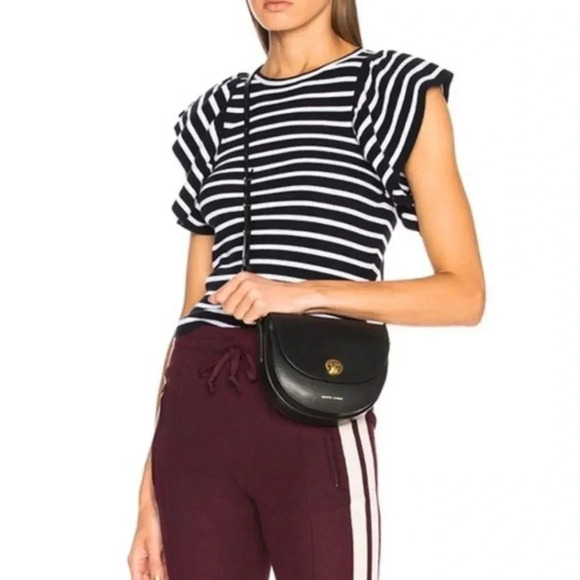 A.L.C. Flutter Sleeve Striped Top In Midnight/Blue small - Picture 3 of 8